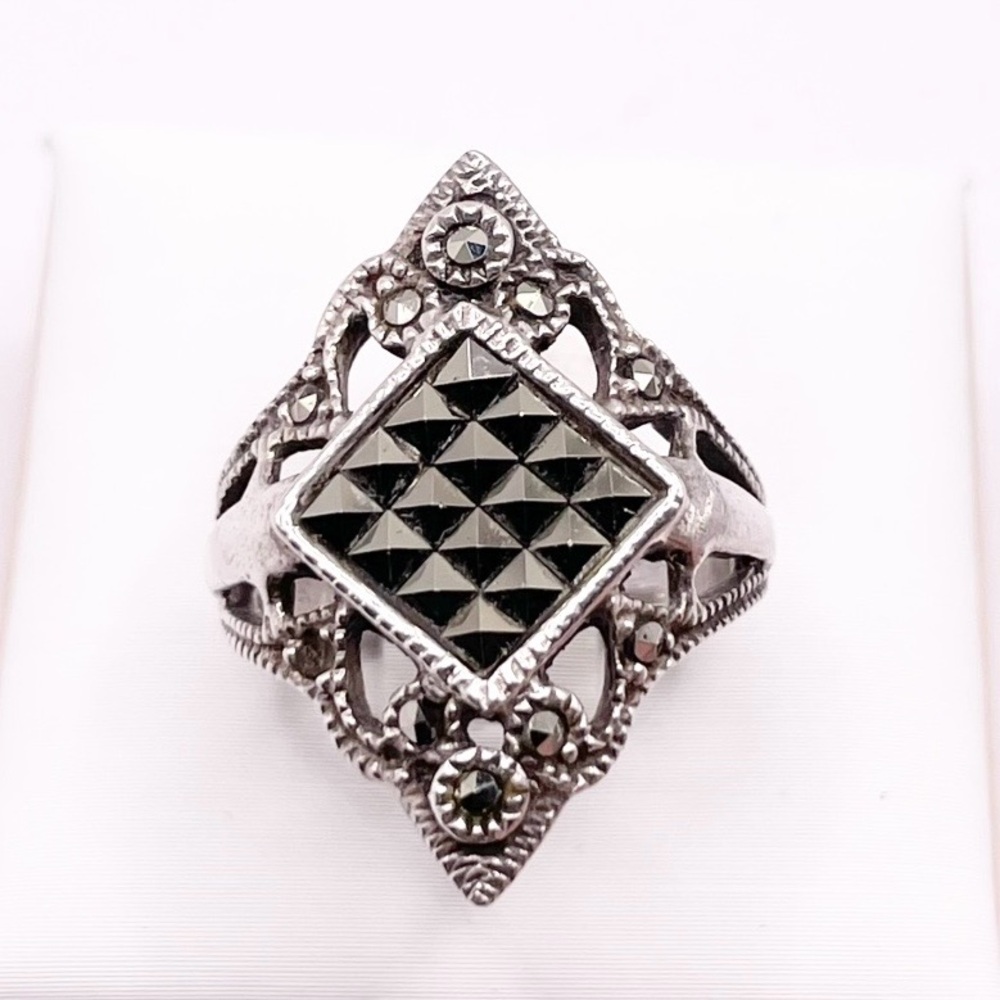 Size 4.5 Vintage Marcasites 925 Sterling Silver Ring